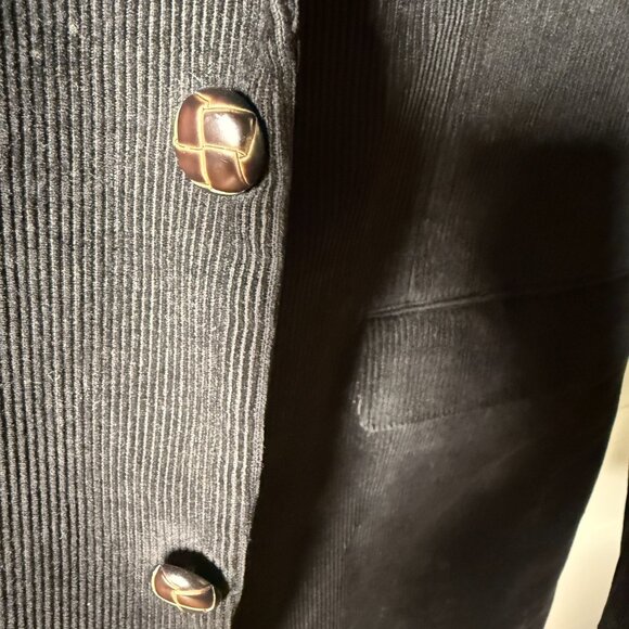 Chaps Blazer Jacket Corduroy Black with Brown Elbow Patches Sz 44L - Picture 10 of 11